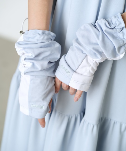 Whinny(ホワイニー)の「Whinny/クシュクシュヘンテコリン(アームカバー・レディース・ホワイト/ブラック/サックスブルー・FREE)」の20枚目の写真