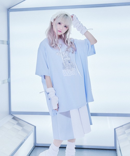 Whinny(ホワイニー)の「Whinny/クシュクシュヘンテコリン(アームカバー・レディース・ホワイト/ブラック/サックスブルー・FREE)」の13枚目の写真