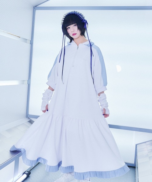 Whinny(ホワイニー)の「Whinny/クシュクシュヘンテコリン(アームカバー・レディース・ホワイト/ブラック/サックスブルー・FREE)」の22枚目の写真