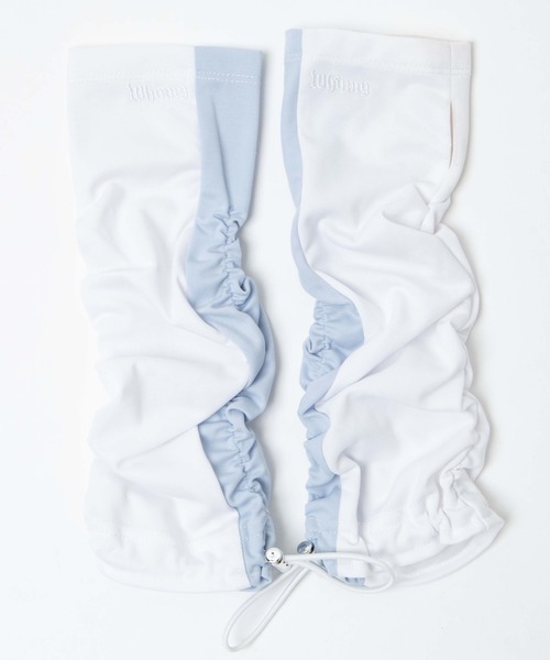 Whinny(ホワイニー)の「Whinny/クシュクシュヘンテコリン(アームカバー・レディース・ホワイト/ブラック/サックスブルー・FREE)」の4枚目の写真