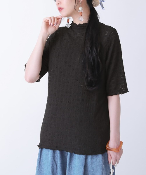 n'OrLABEL（ノアールレーベル）の「【廃盤】『ブロックチェック×花柄レースメローカットソー』（Tシャツ/カットソー・レディース・アイボリー/ライトブルー/ブラック・1/2）」の17枚目の写真