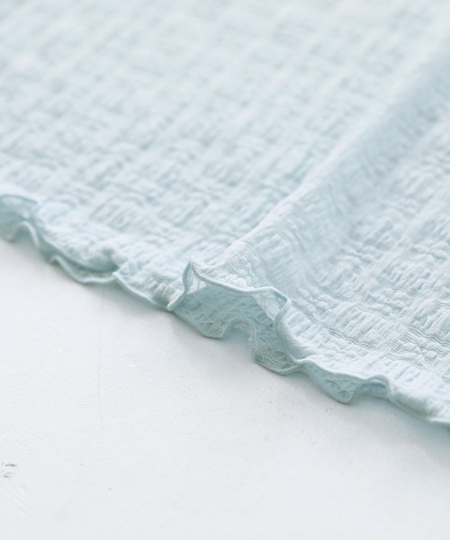 n'OrLABEL（ノアールレーベル）の「【廃盤】『ブロックチェック×花柄レースメローカットソー』（Tシャツ/カットソー・レディース・アイボリー/ライトブルー/ブラック・1/2）」の5枚目の写真