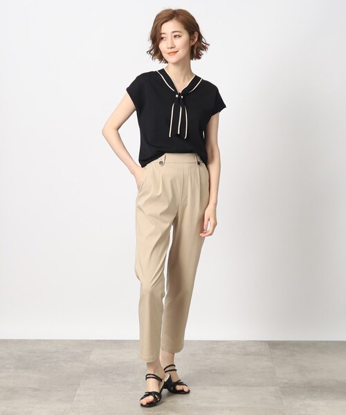 grove（グローブ）の「◆【お仕事にもおでかけにも】バイカラーボウタイニット（ニット/セーター・レディース・ブラック/ナチュラル/ブラウン系・02/03/05/01/04）」の4枚目の写真