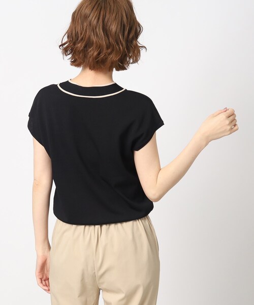 grove（グローブ）の「◆【お仕事にもおでかけにも】バイカラーボウタイニット（ニット/セーター・レディース・ブラック/ナチュラル/ブラウン系・02/03/05/01/04）」の9枚目の写真