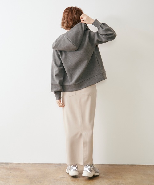 【美品】ANAYI ダンボールフードパーカー 2021完売品 ライトグレー 美品】ANAYI ダンボールフードパーカー 2021完売品 ライトグレー