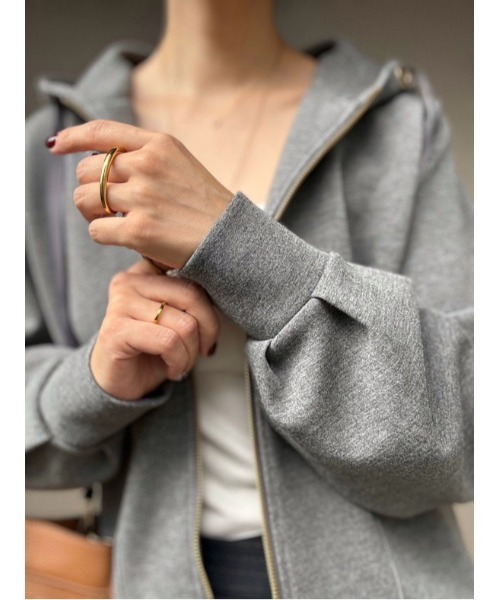 土日セール【美品】Emma Taylor ダンボールジップアップパーカー グレー Emma Taylor]ライトダンボールジップアップバルーンヘムパーカー