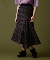 《直営店限定》DOUBLE GAUZE MULTI CHECK SKIRT/ ダブルガーゼ マルチチェックスカート