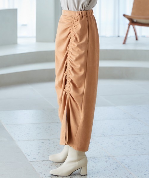 miclat（ミクラ）の「大きいサイズ　シャーリングスカート　miclat（スカート・レディース・オレンジ系/ベージュ系・4L/L/LL/3L/5L）」の16枚目の写真