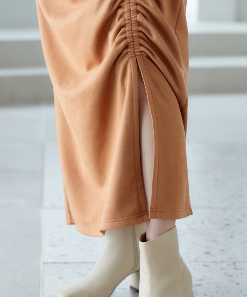 miclat（ミクラ）の「大きいサイズ　シャーリングスカート　miclat（スカート・レディース・オレンジ系/ベージュ系・4L/L/LL/3L/5L）」の13枚目の写真