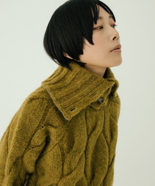oblekt（オブレクト）の「MOHAIR CHUNKY KNIT（ニット/セーター・レディース・イエロー/ネイビー・FREE）」の8枚目の写真