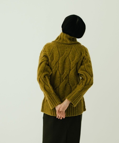 oblekt（オブレクト）の「MOHAIR CHUNKY KNIT（ニット/セーター・レディース・イエロー/ネイビー・FREE）」の9枚目の写真