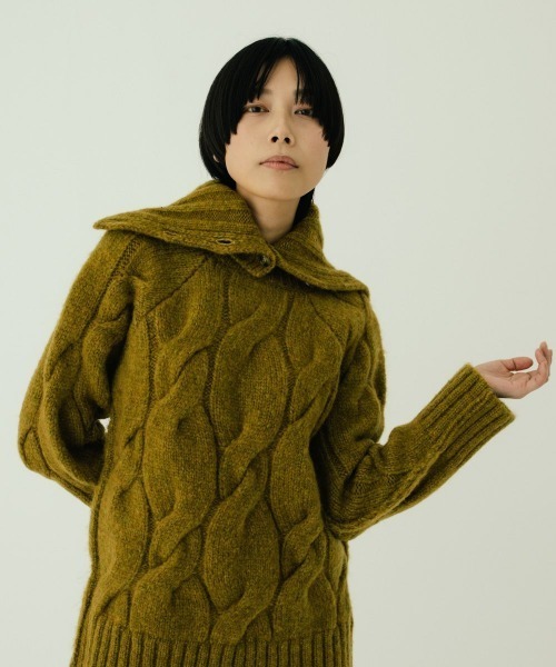 oblekt（オブレクト）の「MOHAIR CHUNKY KNIT（ニット/セーター・レディース・イエロー/ネイビー・FREE）」の13枚目の写真