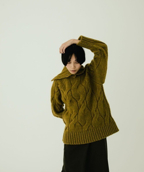 oblekt（オブレクト）の「MOHAIR CHUNKY KNIT（ニット/セーター・レディース・イエロー/ネイビー・FREE）」の15枚目の写真