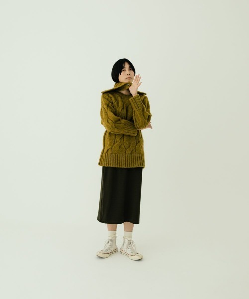 oblekt（オブレクト）の「MOHAIR CHUNKY KNIT（ニット/セーター・レディース・イエロー/ネイビー・FREE）」の14枚目の写真