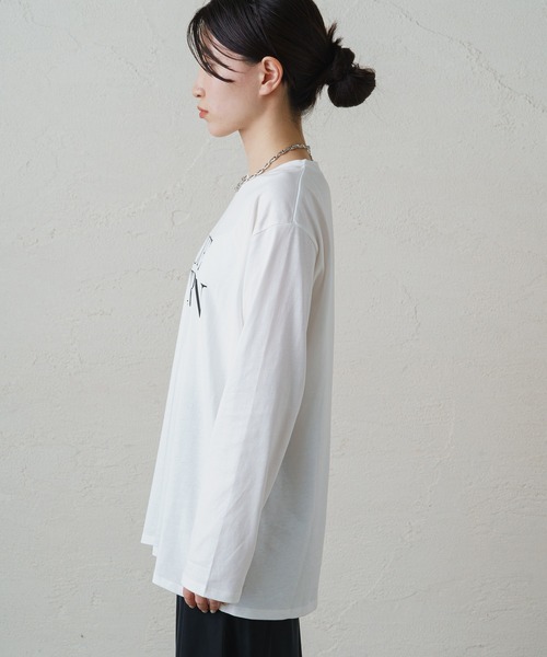 LOUNGEDRESS（ラウンジドレス）の「ロゴロンT（Tシャツ/カットソー・レディース・チャコールグレー/オフホワイト/ブラック・FREE）」の8枚目の写真