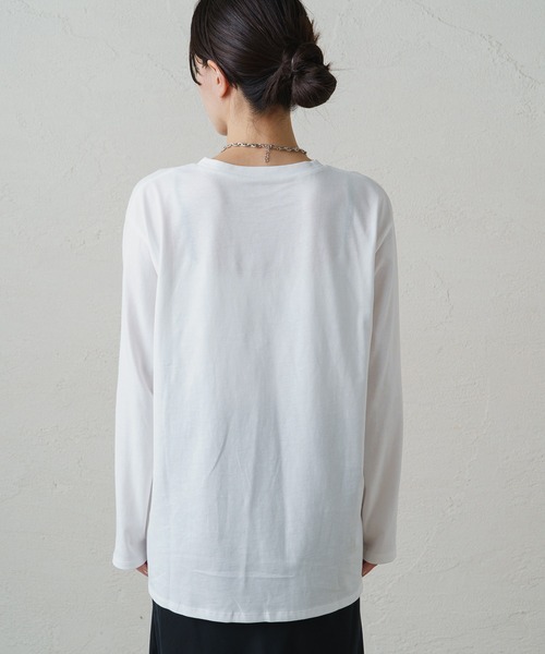 LOUNGEDRESS（ラウンジドレス）の「ロゴロンT（Tシャツ/カットソー・レディース・チャコールグレー/オフホワイト/ブラック・FREE）」の6枚目の写真