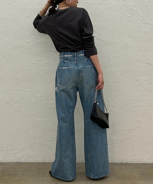 LOUNGEDRESS（ラウンジドレス）の「ロゴロンT（Tシャツ/カットソー・レディース・チャコールグレー/オフホワイト/ブラック・FREE）」の12枚目の写真