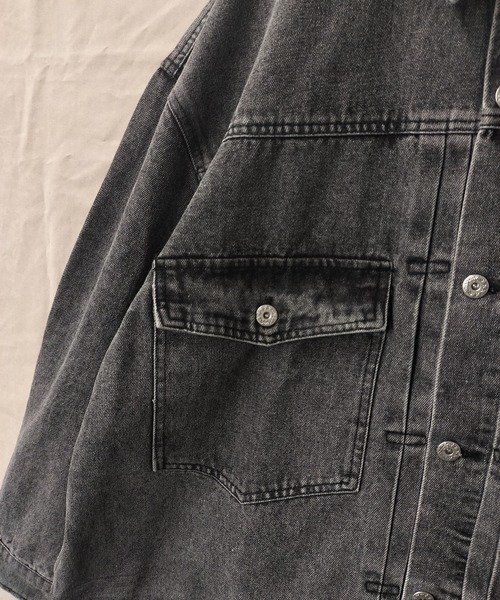 Starting Over(スターティングオーバー)の「ヴィンテージライク ビッグサイズ デニム ジャケット Gジャン(デニムジャケット・メンズ・ブルー/ブラック/ケミカルウォッシュ・L/M/XL)」の6枚目の写真