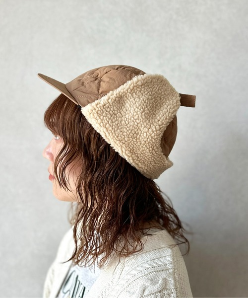 CPCM（シーピーシーエム）の「キルティング×ボアフライトキャップ（キャップ・レディース・ブラック/ブラウン/カーキ・FREE）」の8枚目の写真