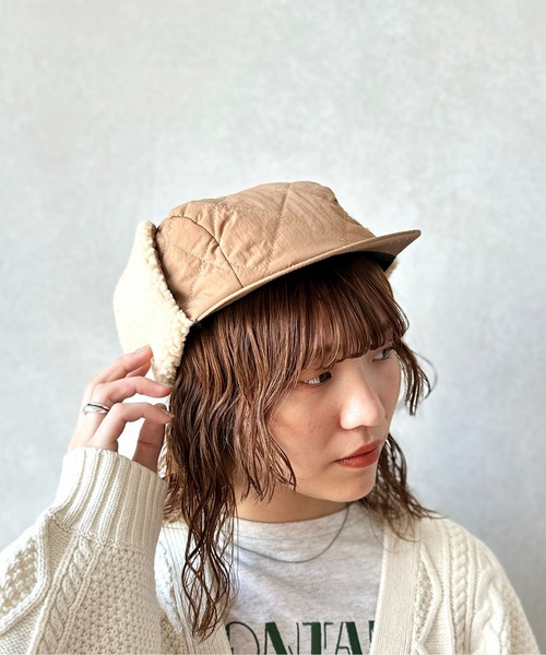 CPCM（シーピーシーエム）の「キルティング×ボアフライトキャップ（キャップ・レディース・ブラック/ブラウン/カーキ・FREE）」の9枚目の写真