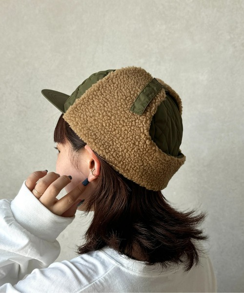 CPCM（シーピーシーエム）の「キルティング×ボアフライトキャップ（キャップ・レディース・ブラック/ブラウン/カーキ・FREE）」の12枚目の写真