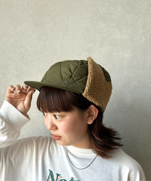CPCM（シーピーシーエム）の「キルティング×ボアフライトキャップ（キャップ・レディース・ブラック/ブラウン/カーキ・FREE）」の13枚目の写真