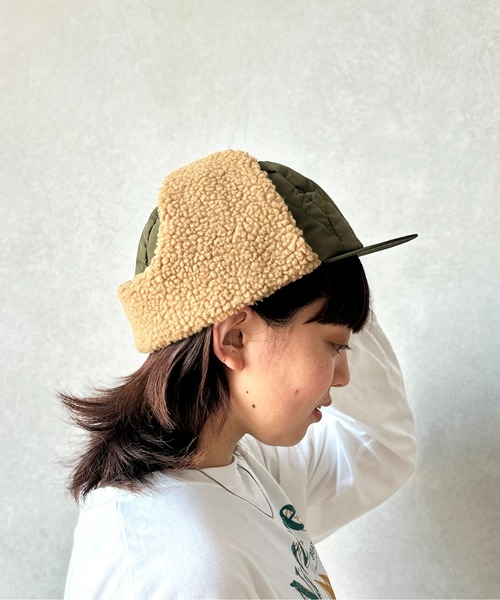 CPCM（シーピーシーエム）の「キルティング×ボアフライトキャップ（キャップ・レディース・ブラック/ブラウン/カーキ・FREE）」の14枚目の写真