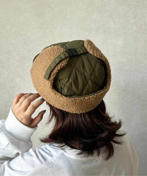 CPCM（シーピーシーエム）の「キルティング×ボアフライトキャップ（キャップ・レディース・ブラック/ブラウン/カーキ・FREE）」の15枚目の写真