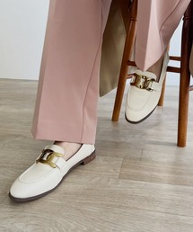 【ISOOK / アイスー】ゴールドチェーンローファー / キレイめ 厚底 ローヒール ZOZOTOWN限定
