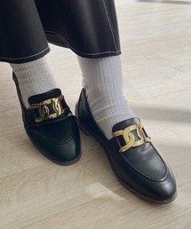 【ISOOK / アイスー】ゴールドチェーンローファー / キレイめ 厚底 ローヒール ZOZOTOWN限定