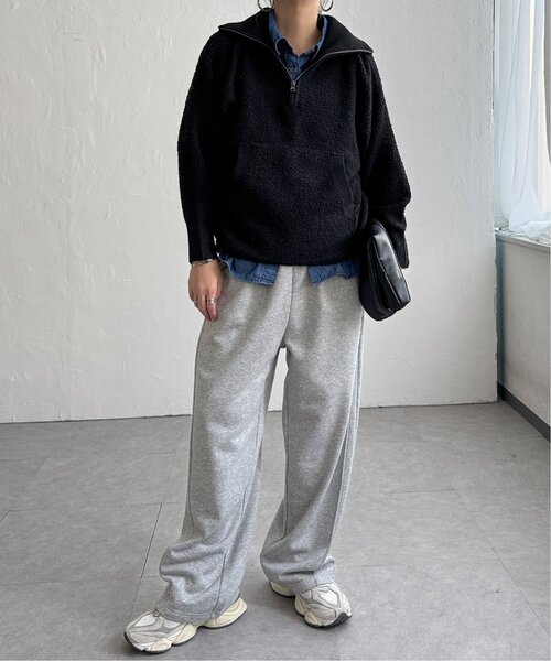 LBC(エルビーシー)の「ループヤーンハーフジップアッププルオーバー(ニット/セーター・レディース・ブラック/ベージュ/ライトグレー・M)」の11枚目の写真