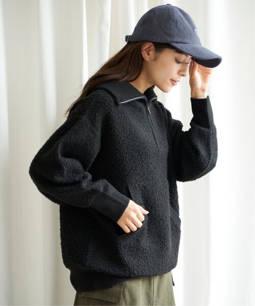 LBC(エルビーシー)の「ループヤーンハーフジップアッププルオーバー(ニット/セーター・レディース・ブラック/ベージュ/ライトグレー・M)」の12枚目の写真