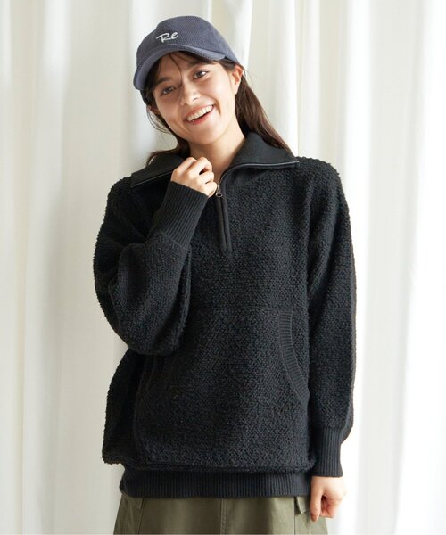 LBC(エルビーシー)の「ループヤーンハーフジップアッププルオーバー(ニット/セーター・レディース・ブラック/ベージュ/ライトグレー・M)」の13枚目の写真