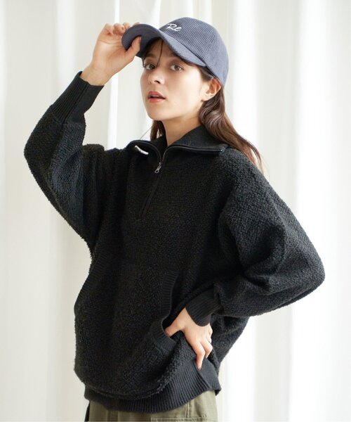 LBC(エルビーシー)の「ループヤーンハーフジップアッププルオーバー(ニット/セーター・レディース・ブラック/ベージュ/ライトグレー・M)」の14枚目の写真