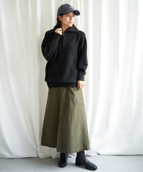 LBC(エルビーシー)の「ループヤーンハーフジップアッププルオーバー(ニット/セーター・レディース・ブラック/ベージュ/ライトグレー・M)」の16枚目の写真