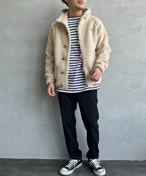 GYMPHLEX（ジムフレックス）の「[Gymphlex/ジムフレックス] ボアフードパーカー（ブルゾン・レディース・ベージュ/オフホワイト/ネイビー/ダークグレー・L/16/14/M）」の8枚目の写真