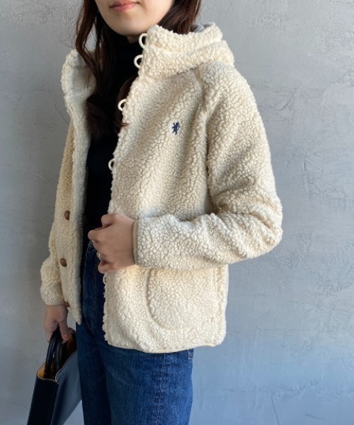 GYMPHLEX（ジムフレックス）の「[Gymphlex/ジムフレックス] ボアフードパーカー（ブルゾン・レディース・ベージュ/オフホワイト/ネイビー/ダークグレー・L/16/14/M）」の16枚目の写真