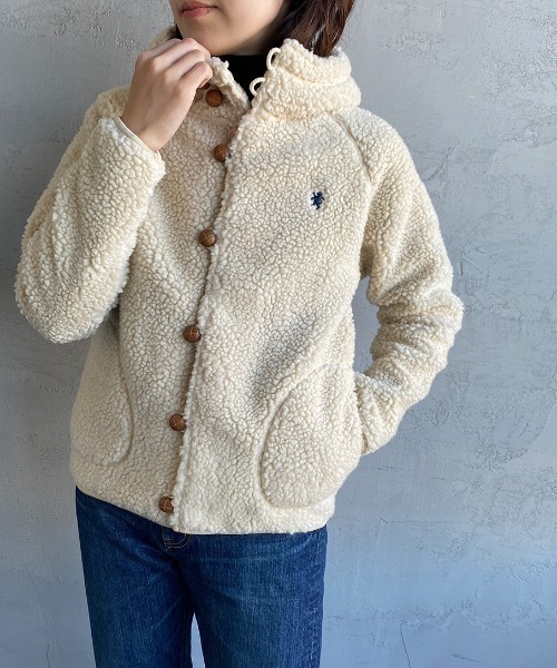 GYMPHLEX（ジムフレックス）の「[Gymphlex/ジムフレックス] ボアフードパーカー（ブルゾン・レディース・ベージュ/オフホワイト/ネイビー/ダークグレー・L/16/14/M）」の17枚目の写真