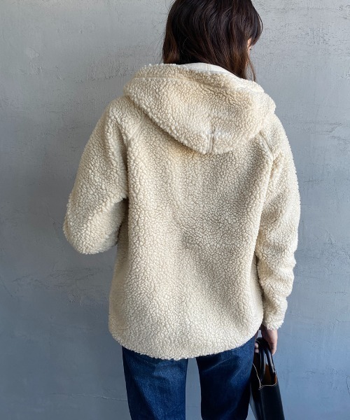 GYMPHLEX（ジムフレックス）の「[Gymphlex/ジムフレックス] ボアフードパーカー（ブルゾン・レディース・ベージュ/オフホワイト/ネイビー/ダークグレー・L/16/14/M）」の19枚目の写真