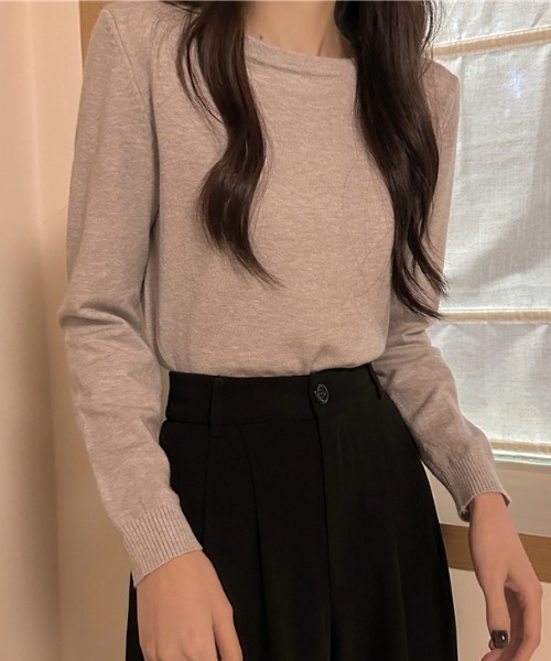 FREE STYLISTS(フリー スタイリスト)の「YUGA_YGMC ハイゲージ ボートネック ニットセーター(ニット/セーター・レディース・クリーム/グレー/ホワイト/カーキ/ブラック・FREE)」の15枚目の写真