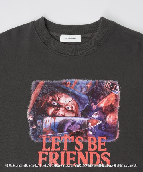 MONO-MART（モノマート）の「【ユニバーサル・スタジオ・ジャパン、ハロウィーン・ホラー・ナイト「チャッキーズ・カーニバル・オブ・カオス～チャッキーの血塗られた祭典～」限定デザイン】ヴィンテージライク ビッグシルエットスウェット（スウェット・レディース・スミクロ/オートミール・L/M）」の17枚目の写真