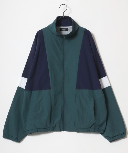 Lazar（ラザル）の「Oversize Switching Truck Jacket/オーバーサイズ 切替 トラックジャケット/ブルゾン レディース メンズ（ナイロンジャケット・メンズ・ブラック/グリーン系その他/ブルー系その他/ブラック系その他/ホワイト/グリーン・M/L/LL）」の11枚目の写真