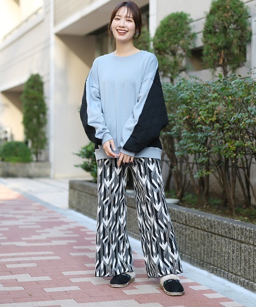 チチカカ（チチカカ）の「裏シャギースウェット×カットキルトプルオーバー（スウェット・レディース・ベージュ/ブルーグレー/ブラック・FREE）」の6枚目の写真