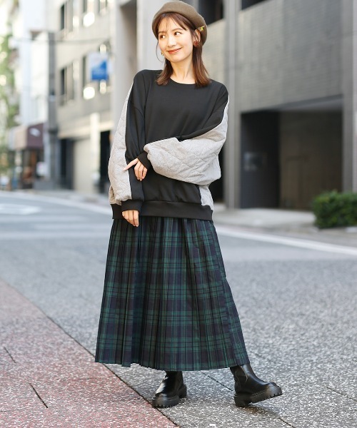 チチカカ（チチカカ）の「裏シャギースウェット×カットキルトプルオーバー（スウェット・レディース・ベージュ/ブルーグレー/ブラック・FREE）」の7枚目の写真