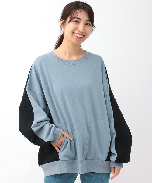 チチカカ（チチカカ）の「裏シャギースウェット×カットキルトプルオーバー（スウェット・レディース・ベージュ/ブルーグレー/ブラック・FREE）」の10枚目の写真