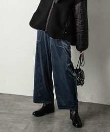 グロスベロアワイドパンツ≪手洗い可能≫