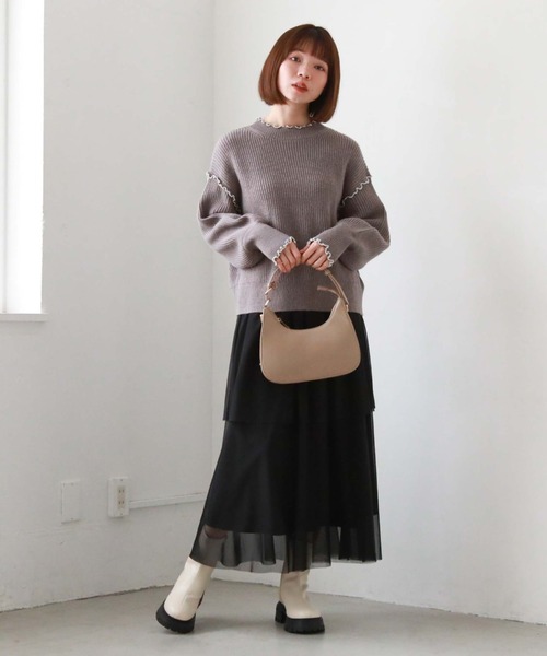 archives（アルシーヴ）の「メタルロゴHOBOバッグ（ハンドバッグ・レディース・ブラック/グレイッシュベージュ/モカ・FREE）」の18枚目の写真