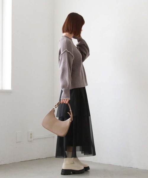 archives（アルシーヴ）の「メタルロゴHOBOバッグ（ハンドバッグ・レディース・ブラック/グレイッシュベージュ/モカ・FREE）」の20枚目の写真