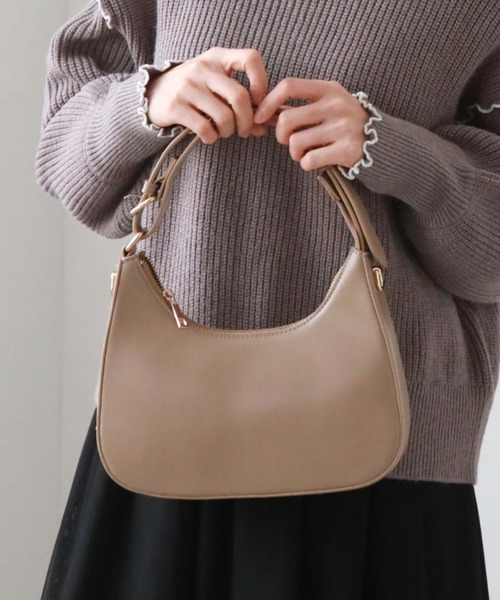 archives（アルシーヴ）の「メタルロゴHOBOバッグ（ハンドバッグ・レディース・ブラック/グレイッシュベージュ/モカ・FREE）」の16枚目の写真