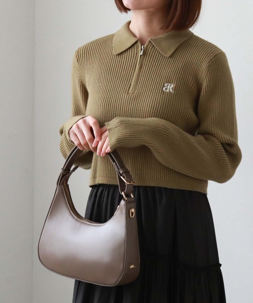 archives（アルシーヴ）の「メタルロゴHOBOバッグ（ハンドバッグ・レディース・ブラック/グレイッシュベージュ/モカ・FREE）」の21枚目の写真